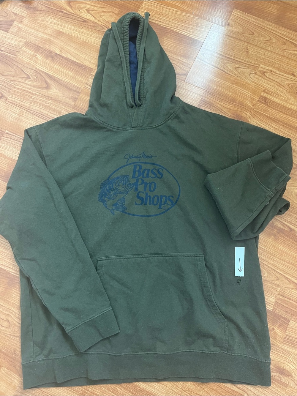 Bass Olive Green Pullover Hoodie with Navy Logo